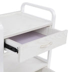 Salon Trolley Cart with Wheels, Mobile Utility Storage Cabinet with 1 Drawer & - Image 3