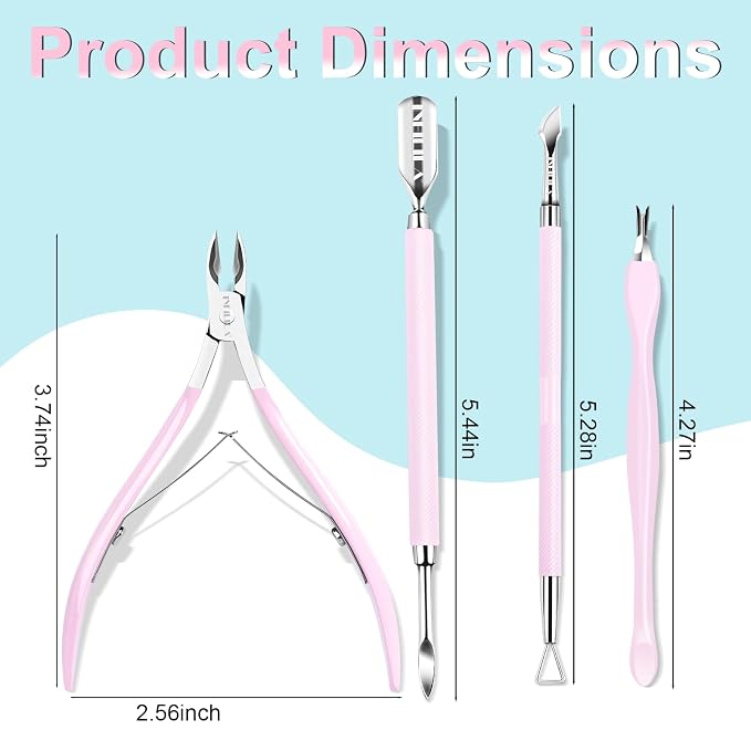 NXJ INFILILA Cuticle Remover Kit 4Pcs, Cuticle Remover Cuticle Trimmer Set - Image 2