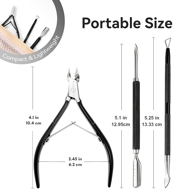 Makartt Cuticle Trimmer Set: Professional Cuticle Nipper and 2 Cuticle Pushers - Image 6