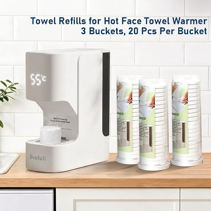 Towel Refills for Hot Face Towel Heater Machine, 3 Buckets - Image 5