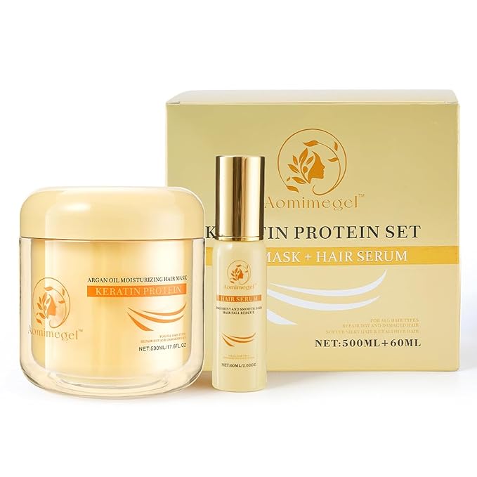Hair Mask Argan Oil Set Deep Repair Conditioning Collagen Hair Treatment by AOMIMEGEL