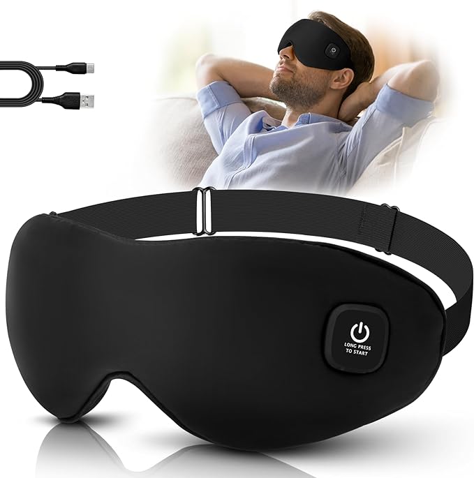 Silk Cordless Heated Eye Mask, Washable Heat Eye Compress by Unknown