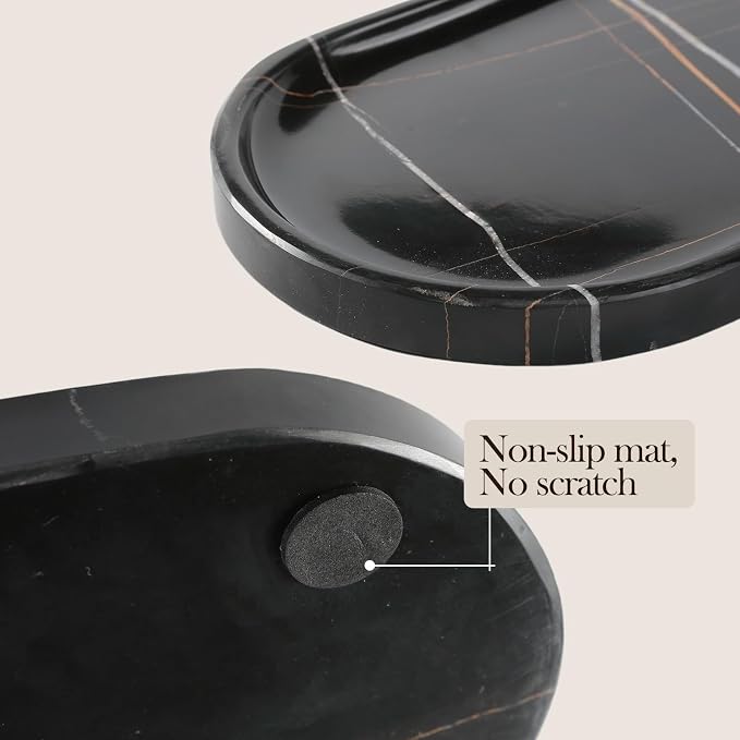 Koville Natural Black Marble Tray, Catchall - Image 4