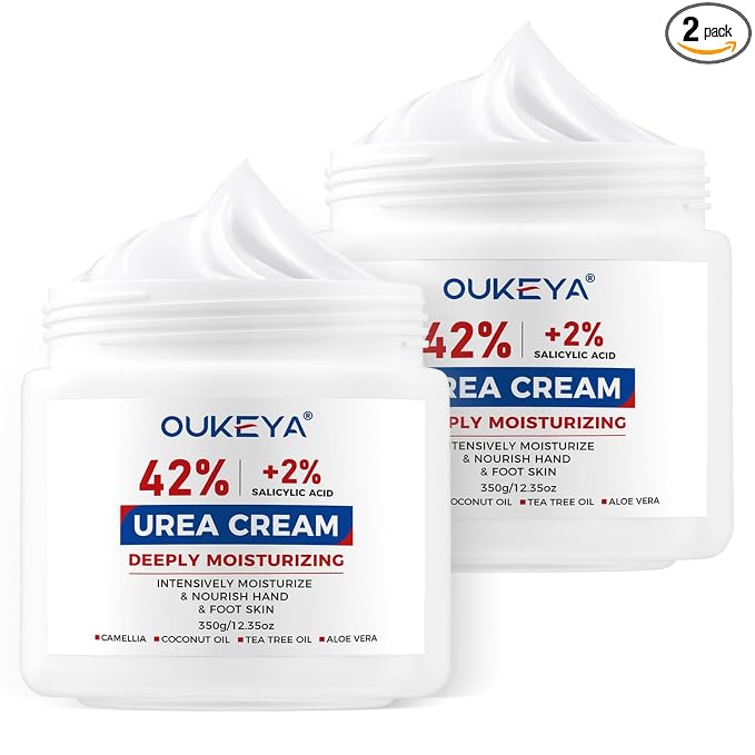 OUKEYA Urea Cream 42% plus Salicylic Acid 2% Net 12.35 Oz Foot & Hand Cream by OUKEYA