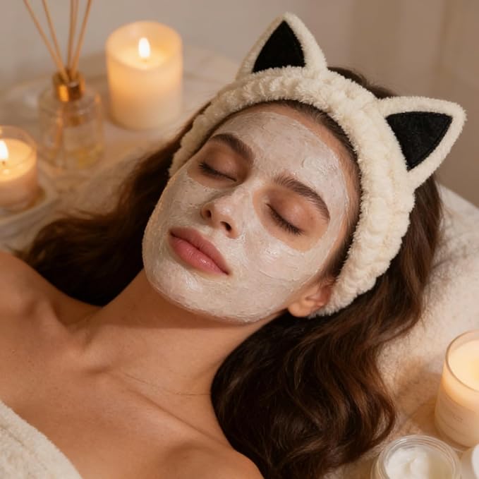2 PCS Cute Cat Ear Spa Headband - Image 7