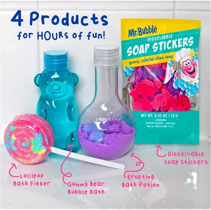 Mr Bubble Sweet Treats Bath Set, Lollipop Fizzer, Gummy Bear Bubble Bath - Image 2