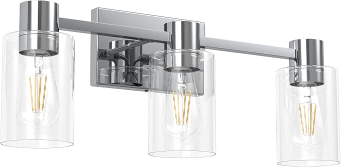 3-Light Modern Vanity Light Fixtures Over Mirror, Polished Chrome Bathroom - Image 9