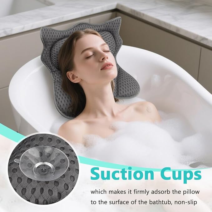 Bath Pillow, Ergonomic Bathtub Pillows - Image 2