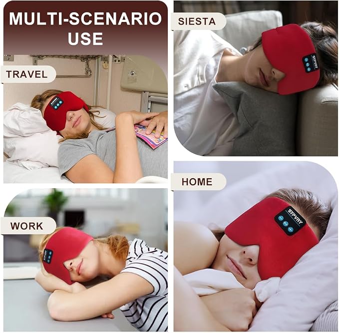 Sleep Mask Bluetooth 5.4 Headphones Soft Wireless Headband Eye Mask Blackout - Image 5