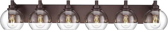 Oil Rubbed Bronze Bathroom Light Fixtures, 6-Light Bathroom Vanity Lights Over by Metwet