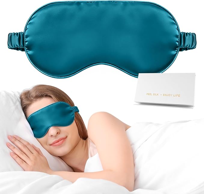 Silk Sleep Mask, Eye Mask for Sleep Women Men, Mulberry Sleeping Mask by Doitory