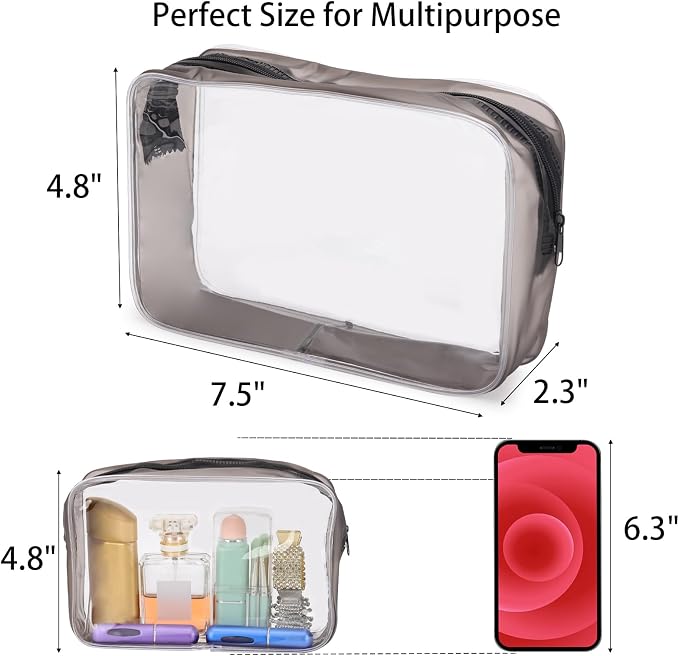 Tbestmax 10 Pcs Clear Cosmetic Bags Makeup Bags Portable Waterproof Travel - Image 2