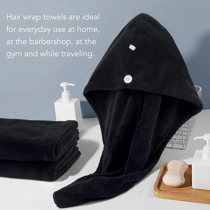 SINLAND Microfiber Hair Drying Cap Hair Towel Turban Twist - Image 5