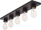 Globe Electric 5-Light Vanity Light, Matte Black, Modern Glam, Bathroom Fixture - Image 5