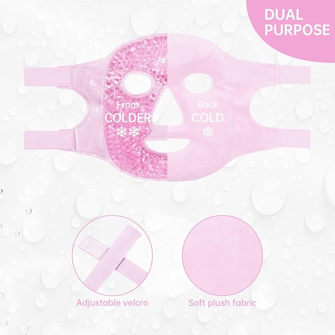 ZNÖCUETÖD Face Ice Mask Facial Ice Packs Gel Hot Cold Compress - Image 6