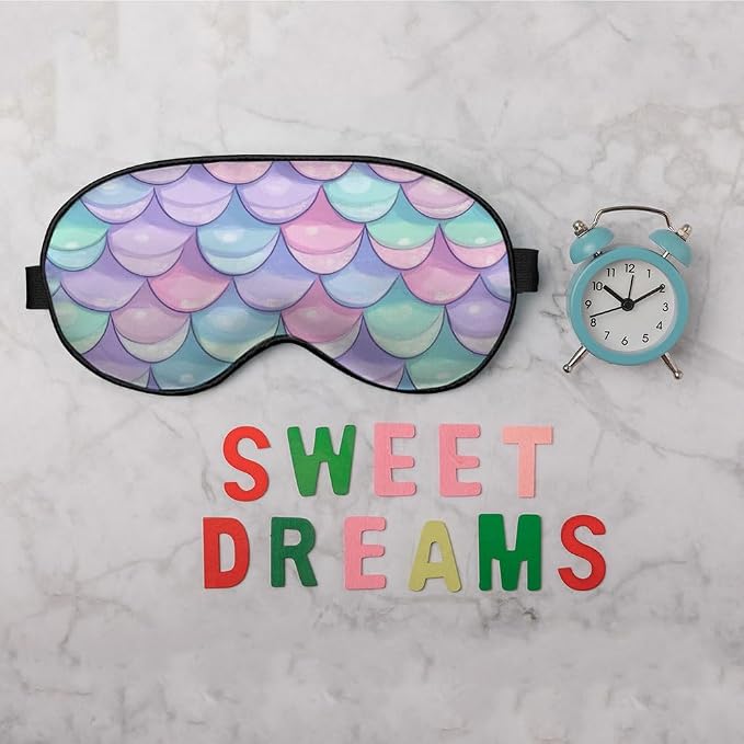 Mermaid Scales Sleep Mask Eye Mask Shiny Scales Ocean Fish Pink Blue Sleep Mask - Image 6