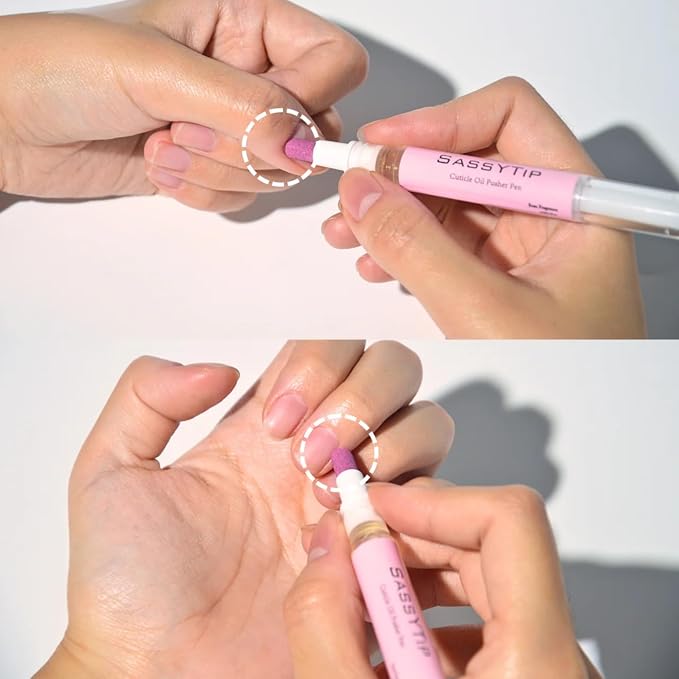 Ceramic Cuticle Pusher & Oil Pen, 2ml Rose/Lavender/Fragrance Free Scented Nail - Image 4