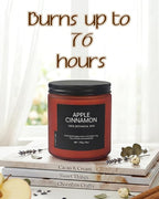 Apple Cinnamon Home Scented Candles, 13oz Organic Soy Wax, 76-Hour Clean Burning - Image 3
