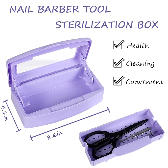 Gusnilo Nail Tool Sterilizer Box Disinfectant Jar Plastic Disinfectant - Image 2