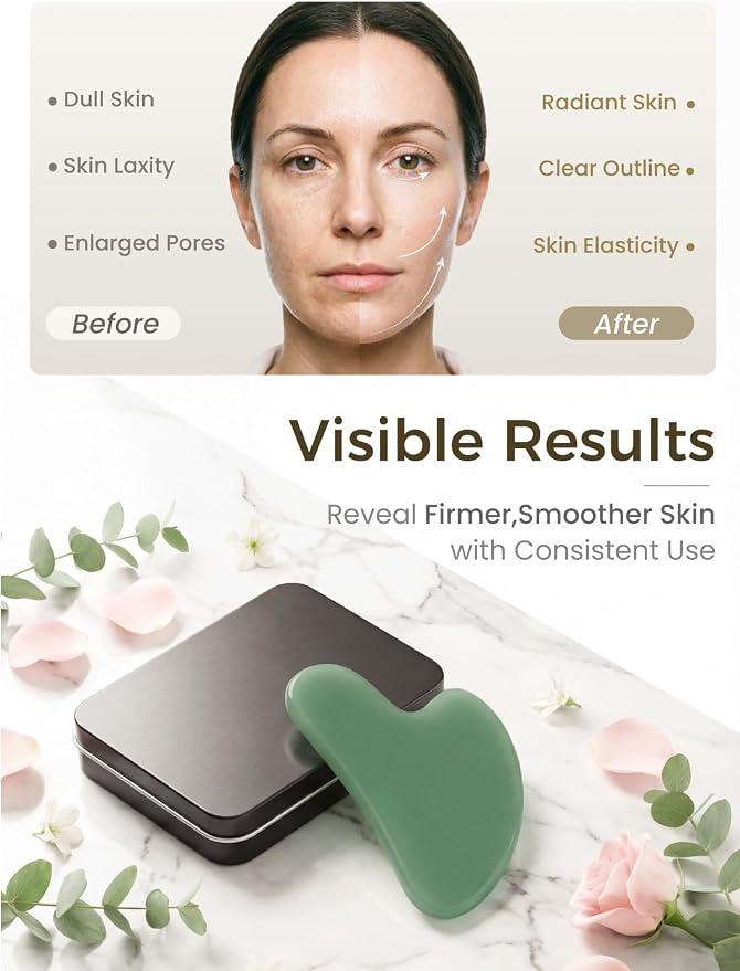 Gua Sha Facial Tool – Green Stone Guasha Tool - Image 5