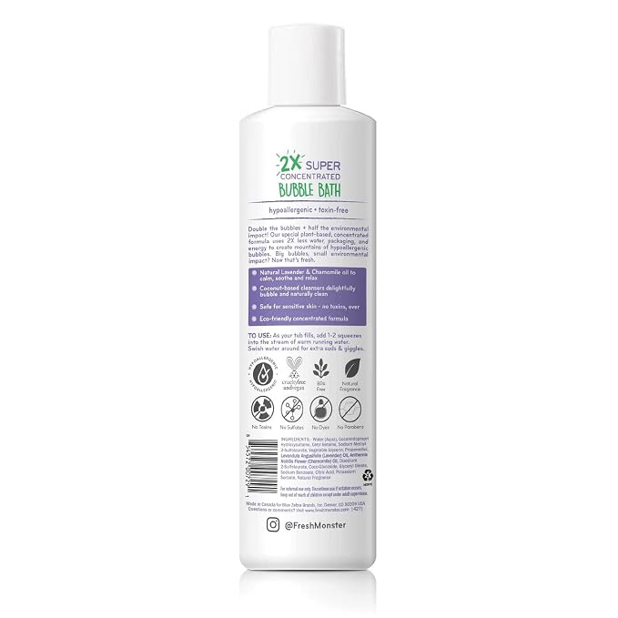 Fresh Monster Kids Foaming Bubble Bath | Hypoallergenic, Natural - Image 2