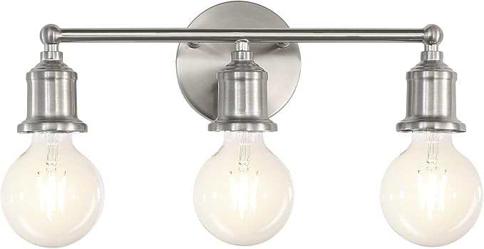 3-Light Vanity Light Fixture, Modern Brushed Nickel Wall Sconce Light Fixture by Makeyourlifeawesome