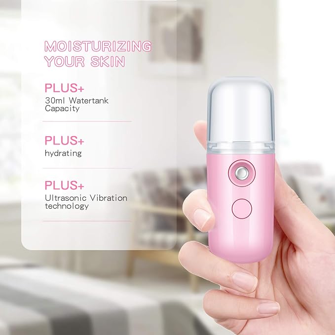 Honoson 2 Pack Nano Facial Mister Spray Bottle Handheld Humidifier Portable - Image 4