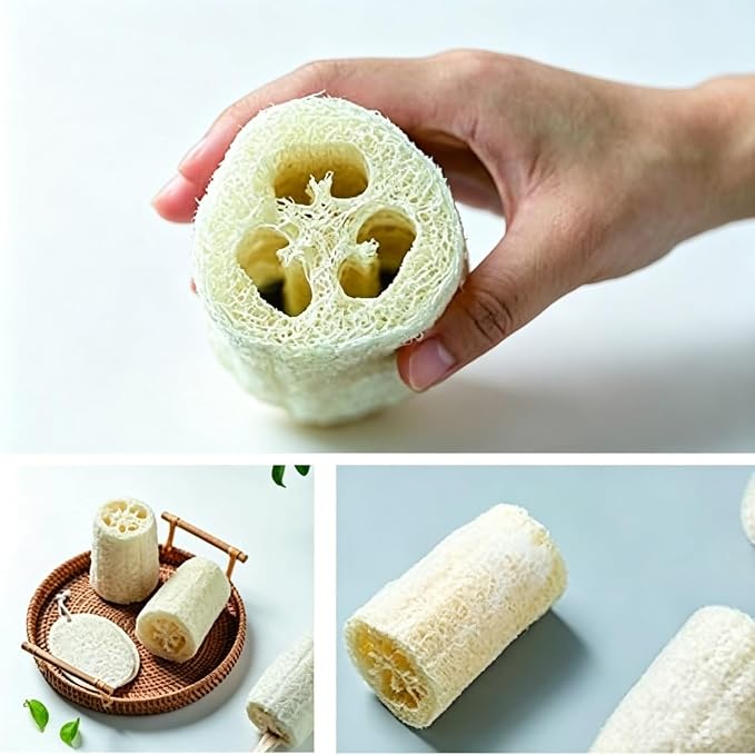 pisdoplop Natural Loofah Exfoliating Body Sponge Scrubber, 4 inch-Long Organic - Image 9