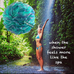 SHOWER BOUQUET 2-Sided-Loofah-Back-Scrubber & Bath-Sponge Set // - Image 5