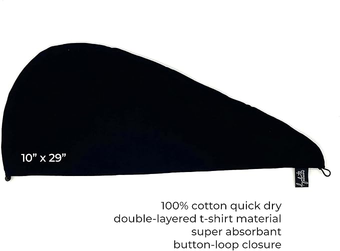 Elizabeth Roberts 100% Cotton T Shirt Hair Towel Wrap Plopping Essential Turban - Image 2