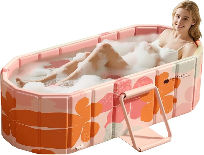 Portable Foldable Bathtub, Freestanding Bathtub No Installation, Bathroom SPA by HLCZLUZ