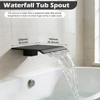 Midanya Shower System with Tub Spout, Bathtub Shower Faucet Set with Square - Image 3