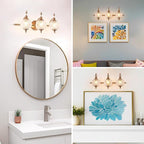 Brushed Antique Brass Bathroom Vanity Light Fixture Vintage Style - Image 3