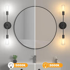 FadimiKoo 2-Light Black Bathroom Light Fixtures, Modern Wall Sconces Lighting - Image 5