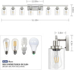 52inch Brushed Nickel Vanity Light Fixtures, 8 Light Brushed Nickel Bathroom - Image 3