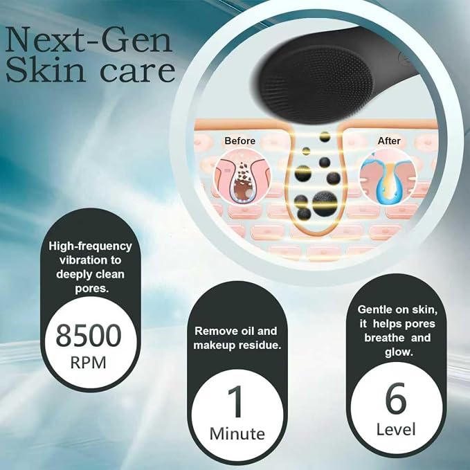LZP Silicone Face Scrubber, Electric Facial Cleansing Brush - Image 2