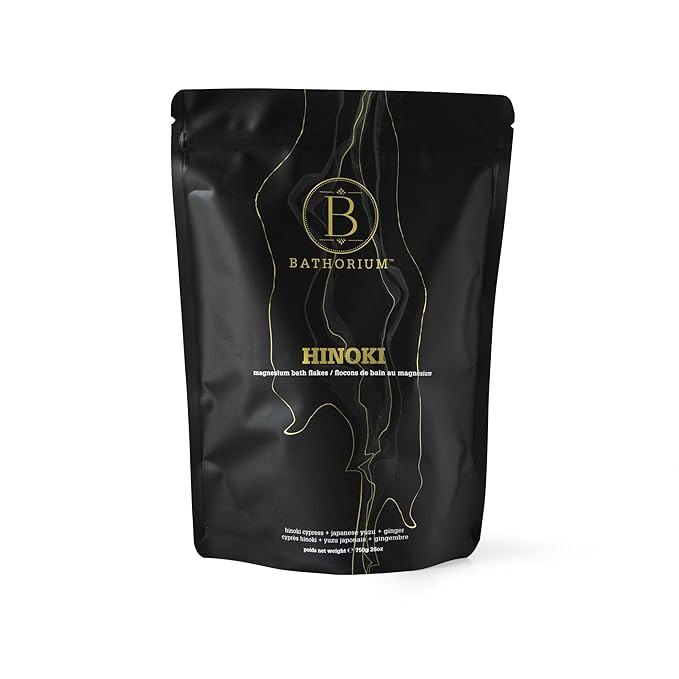 Bathorium Hinoki Mineral Magnesium Chloride Bath Flake, Relaxing Bath Soak by Bathorium