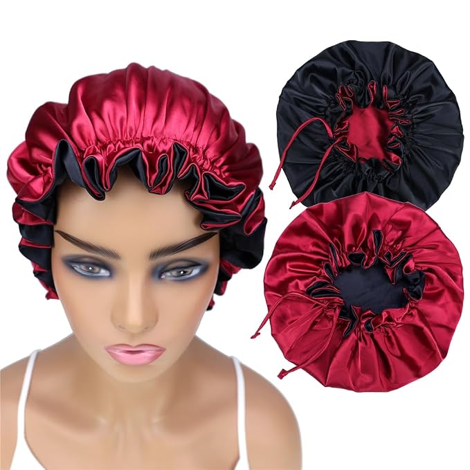 Adjustable Silk Satin Bonnet Hair Care Caps by Sugarmelon