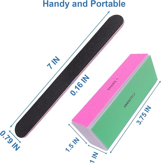 Nail File and Buffer Set, 4 Way Nail Buffers Shine Kit Professional Nail Files - Image 7