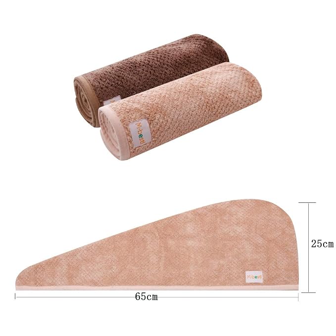 M-bestl 2 Pack Hair Drying Towels, Hair Wrap Towels, Absorbent Microfiber Hair - Image 6