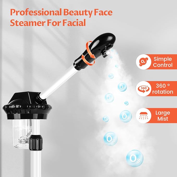 Professional Facial Steamer, Stand on Wheels Face Steamer, SPA Ozone Nano - Image 2