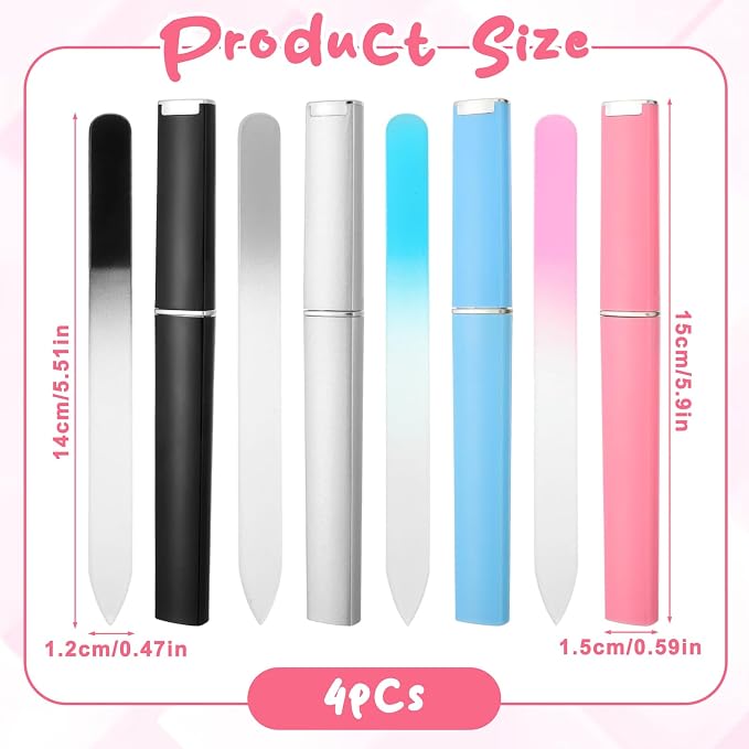 4 Pack Glass Nail File Set - Image 2