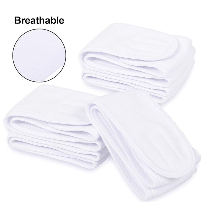 Whaline Spa Facial Headband Head Wrap Terry Cloth Headband 4 Counts Stretch - Image 3