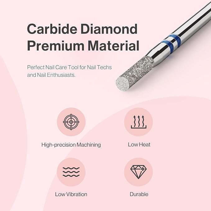 MelodySusie 2mm Barrel Shape Cuticle Clean Nail Drill Bit 3/32'', Professional - Image 6