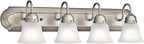 Kichler 30" 4-Light Vanity Bath Light in Brushed Nickel, Modern Bathroom Light by Kichler