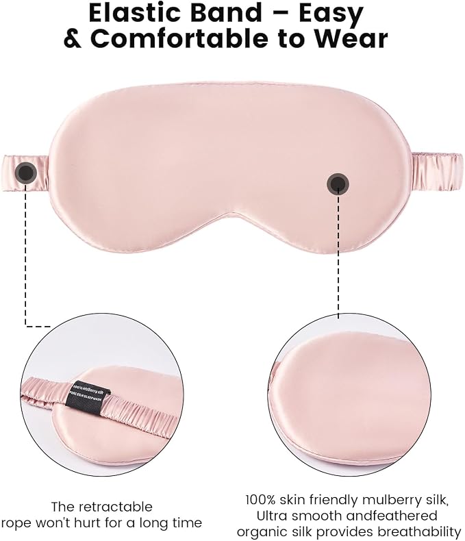 Formé & Found Luxury Silk Sleep Mask, 100% 6A Mulberry Silk Eye Mask - Image 7