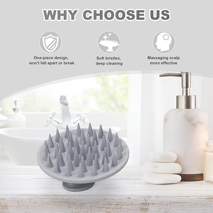 Meartchy Silicone Scalp Massager Shampoo Brush, Scalp Brush - Image 5