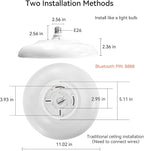 Smart Waterproof LED Flush Mount Ceiling Light Fixture, - Image 4