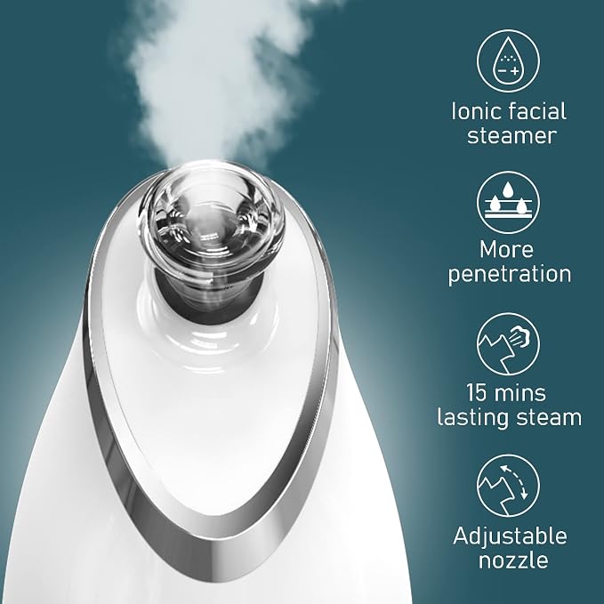 NewWay Nano Ionic Facial Steamer, Adjustable Nozzle Angle Aromatherapy Warm - Image 5