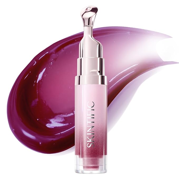 SKINTIFIC Peptide Brightening Lip Serum, Hydrating & Plumping Tinted Lip Gloss by SKINTIFIC